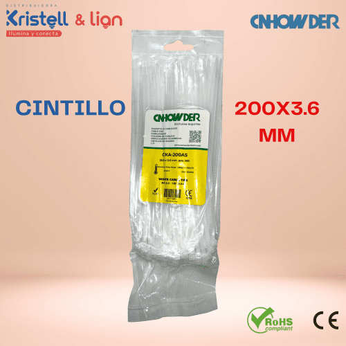 Cintillo 200x3.6mm Blanco Chowder